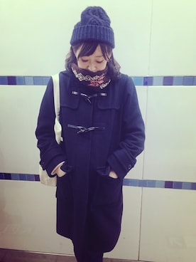 「RAY CASSIN（レイカズン）のアイテム（ダッフルコート）」を使った、すももさん（レディース・160cm）の春コーディネート