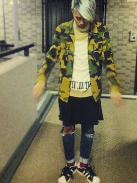 「marka（マーカ）のアイテム（ミリタリージャケット）」を使った、YUKI（MADKID）さん（メンズ・175cm）の冬コーディネート
