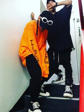 「DRKSHDW by RICK OWENS（ダークシャドウ バイ リックオウエンス）のアイテム（ブーツ）」を使った、YUKI（MADKID）さん（メンズ・175cm）の秋コーディネート