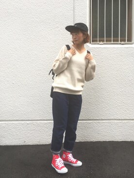 「JAM（ジャム）のアイテム（バッグ）」を使った、tubomiさん（レディース・156cm）の秋コーディネート