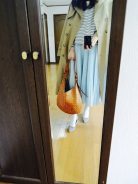 「ランチコーデ」｜「アイテム（トレンチコート）」を使った、yuさん（レディース・159cm）の春コーディネート