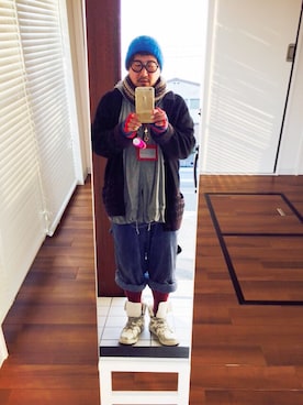 「アイテム（ブルゾン）」を使った、かべちゃんさん（メンズ・171cm・40代）の冬コーディネート