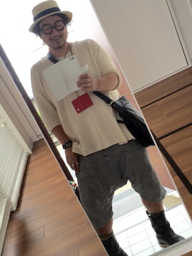 「サマーニット」｜かべちゃんさん（メンズ・171cm・40代）の夏コーディネート