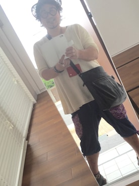 「サマーニット」｜かべちゃんさん（メンズ・171cm・40代）の夏コーディネート