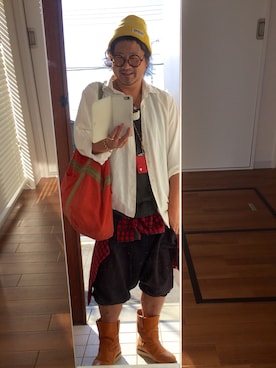 「Amina（アミナ）のアイテム（パンツ）」を使った、かべちゃんさん（メンズ・171cm）の秋コーディネート