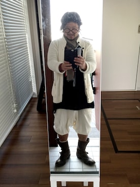 「ニットカーディガン」｜かべちゃんさん（メンズ・171cm・50代）の冬コーディネート