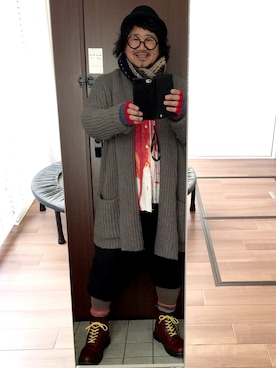 「レギンス」｜かべちゃんさん（メンズ・171cm・40代）の冬コーディネート
