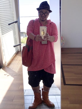 「PPFM（ピーピーエフエム）のアイテム（帽子）」を使った、かべちゃんさん（メンズ・171cm）の春コーディネート