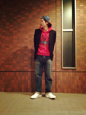 「KENZO」｜「アイテム（パーカー）」を使った、ryumeさん（メンズ・177cm）の冬コーディネート