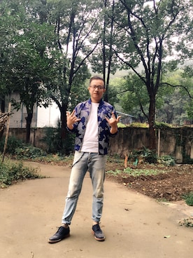 「G-STAR RAW（ジースターロゥ）のアイテム（ノーカラージャケット）」を使った、jam0225さん（メンズ・177cm）の秋コーディネート