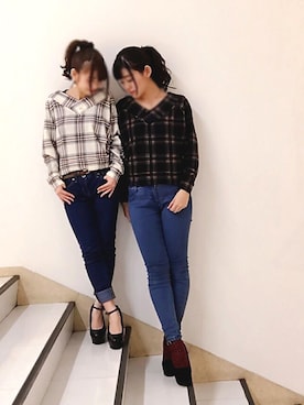 「黒ヒール」｜MINAMIさん（レディース・162cm）の冬コーディネート