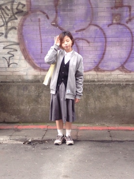 「working style」｜「アイテム（スタジャン）」を使った、莉莉/りリィ/ Taiwanさん（レディース・150cm）の春コーディネート