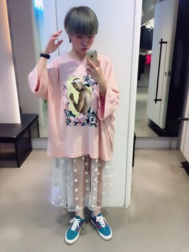 「DIMEPIECE（ダイムピース）のアイテム」を使った、莉莉/りリィ/ Taiwanさん（レディース・150cm）の秋コーディネート