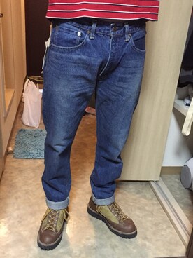 「orSlow（オアスロウ）のアイテム（Denim pants、ブルー系）」を使った、食べちゃうぞおさん（レディース）の夏コーディネート