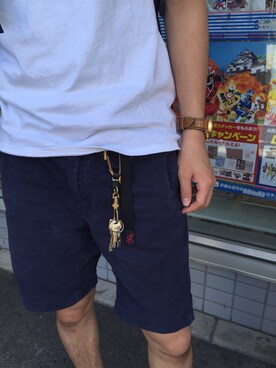 「Gramicci（グラミチ）のアイテム（Pants、ブルー系）」を使った、食べちゃうぞおさん（レディース）の夏コーディネート