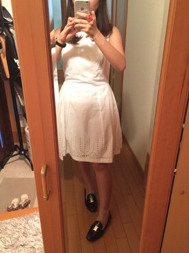 「FERRAGAMO（フェラガモ）のアイテム（Other Shoes、ブラック系）」を使った、食べちゃうぞおさん（レディース）の夏コーディネート
