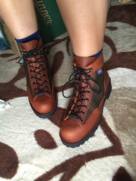 「Danner（ダナー）のアイテム（Boots、ブラウン系）」を使った、食べちゃうぞおさん（レディース）の冬コーディネート