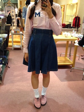 「ベースボールシャツ」｜「アイテム（ブルゾン）」を使った、myeさん（レディース・163cm）の秋コーディネート