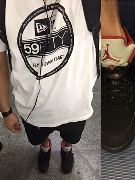 「NEW ERA（ニューエラ）のアイテム（Tシャツ/カットソー）」を使った、Kさん（メンズ・175cm）の秋コーディネート