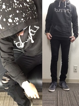 「430（フォーサーティ）のアイテム（パーカー）」を使った、Kさん（メンズ・175cm）の秋コーディネート