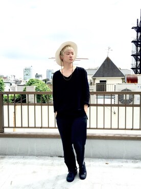 「theSakaki」｜「アイテム（スラックス）」を使った、SHOGO さん（メンズ・174cm）の夏コーディネート