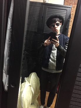 「ロイドメガネ」｜たくとぅ〜♪さん（メンズ・169cm）の冬コーディネート