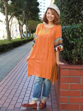 「チャイハネ（チャイハネ）のアイテム（ハンチング/ベレー帽）」を使った、MEGさん（レディース・159cm）の冬コーディネート