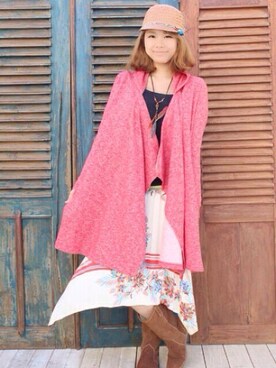 「チャイハネ（チャイハネ）のアイテム（その他アウター）」を使った、MEGさん（レディース・159cm）の冬コーディネート