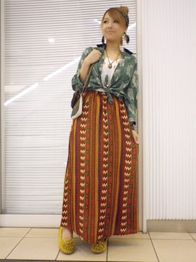 「チャイハネ（チャイハネ）のアイテム（チュニック）」を使った、MEGさん（レディース・159cm）の冬コーディネート