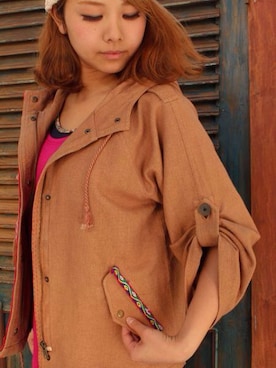 「アイテム（カバーオール）」を使った、MEGさん（レディース・159cm）の春コーディネート