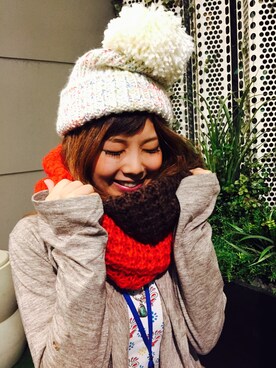 「チャイハネ（チャイハネ）のアイテム（ニットキャップ/ビーニー）」を使った、MEGさん（レディース・159cm）の秋コーディネート