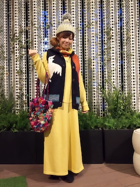 「チャイハネ（チャイハネ）のアイテム（その他アウター）」を使った、MEGさん（レディース・159cm）の冬コーディネート