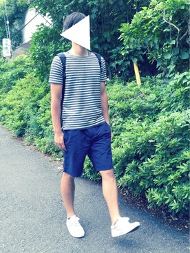 「FREDY&GLOSTER（フレディアンドグロスター）のアイテム（Tシャツ/カットソー）」を使った、ohiさん（メンズ・181cm）の夏コーディネート