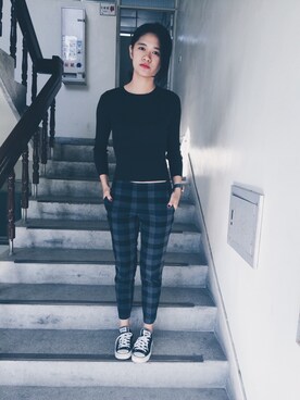 「HYPER GRAND（ハイパーグランド）のアイテム」を使った、Suさん（レディース・171cm）の冬コーディネート