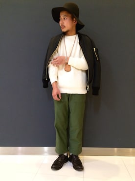 「FREAK'S STORE（フリークスストア）のアイテム（MA-1）」を使った、uchi .aさん（メンズ・167cm）の春コーディネート