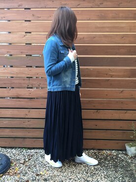 「Bou Jeloud（ブージュルード）のアイテム（デニムジャケット）」を使った、Luca さん（レディース・156cm）の冬コーディネート