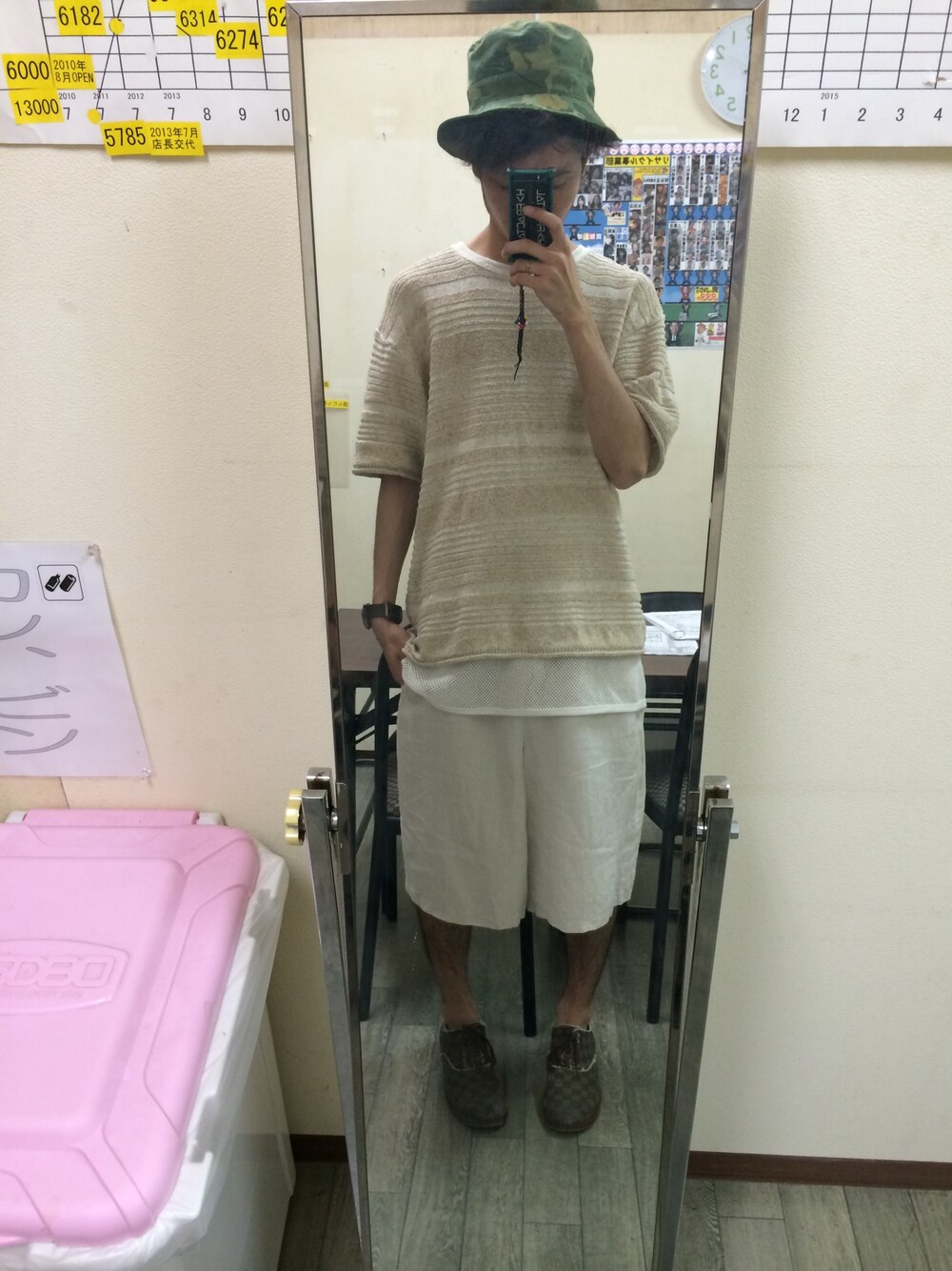 「GDC、ホワイト、COMME des GARCONS、CA4LA、下北沢、 MUZE」｜「MUZEのアイテム（タンクトップ、ブラック系）」を使った、N△G△NEGIさん（メンズ・178cm）の夏コーディネートの1枚目の写真