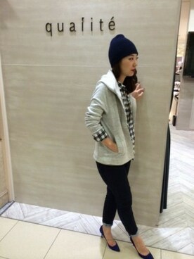 「qualite（カリテ）のアイテム（帽子）」を使った、TANAKAさん（レディース・164cm）の夏コーディネート