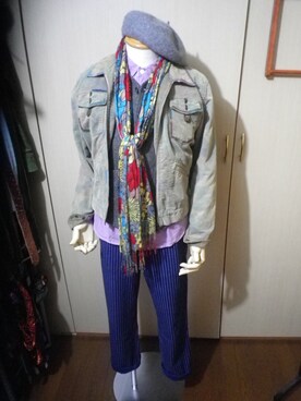 「アイテム（ハンチング/ベレー帽）」を使った、RyotaroNakatsukaさん（メンズ・182cm）の秋コーディネート