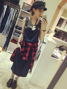 「skirt」｜「アイテム（ワンピース）」を使った、Ashleeeeeさん（レディース・165cm）の秋コーディネート