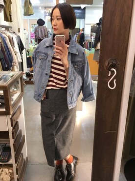 「skirt」｜「アイテム（その他シューズ）」を使った、Ashleeeeeさん（レディース・165cm）の秋コーディネート