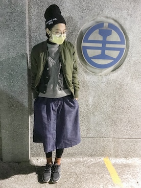 「plain-me（プレインミー）のアイテム（ダウンジャケット/コート）」を使った、Ashleeeeeさん（レディース・165cm）の冬コーディネート