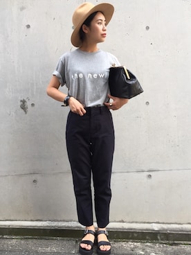 「MID by MIDWEST（ミッド バイ ミッドウエスト）のアイテム（サンダル）」を使った、MASAKO IJICHIさん（レディース・155cm）の夏コーディネート