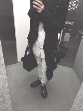 「Ann DEMEULEMEESTER（アンドゥムルメステール）のアイテム（ジャケット/アウター）」を使った、ksm0708さん（レディース・168cm）の冬コーディネート