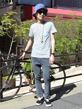 「ポケットＴシャツ」｜Birdseyeさん（メンズ・178cm）の夏コーディネート