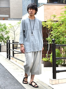 「THREE BLIND MICE（スリーブラインドマイス）のアイテム（パンツ）」を使った、Birdseyeさん（メンズ・170cm）の夏コーディネート