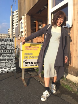 「AGOSTO（アゴスト）のアイテム（ジャケット/アウター）」を使った、atanさん（レディース・158cm）の春コーディネート