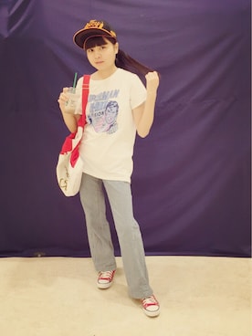 「アイテム（キャップ）」を使った、まりあー。さん（レディース・153cm・10代）の夏コーディネート