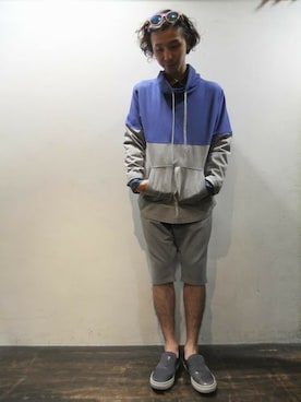 「SUPER FINE（スーパーファイン）のアイテム（その他パンツ）」を使った、fujisakiさん（メンズ・172cm）の夏コーディネート