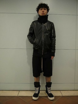 「RickOwens×adidas」｜「アイテム（アクセサリー）」を使った、fujisakiさん（メンズ・172cm）の秋コーディネート